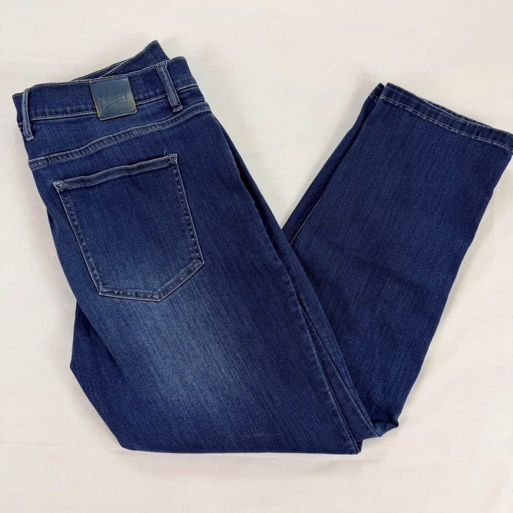 Mugsy Kinzies Straight Leg Jeans Mens 38x30 Dark Wash Stretch Denim Classic